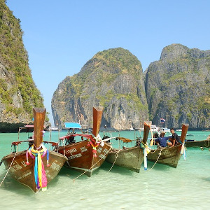 Longtail boats in Thailand.